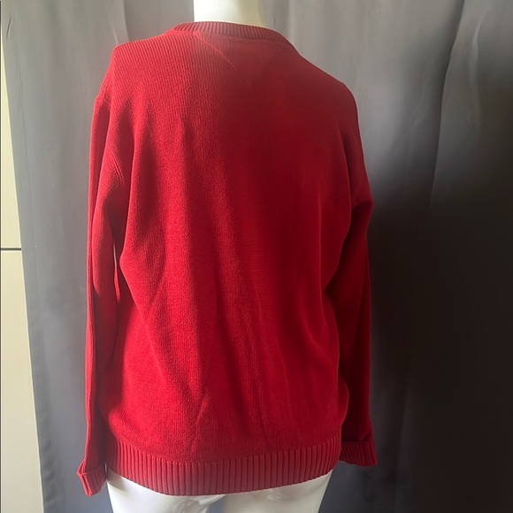 Tommy Hilfiger Red Crew Neck Sweater with Embroidered Logo - Picture 8 of 8